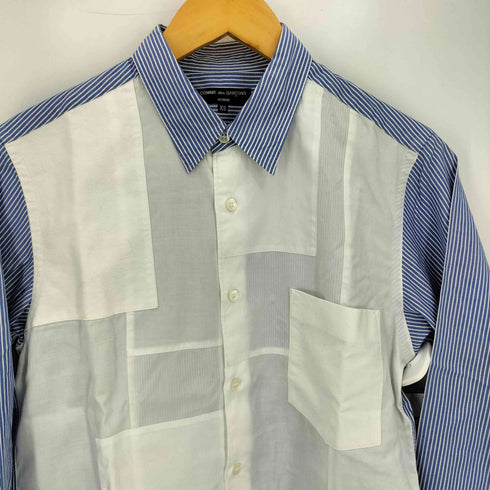 コムデギャルソンオム COMME des GARCONS HOMME 10ss ストライプ パッチワーク テールカット 長袖シャツ メンズ JPN:XS