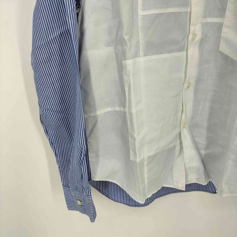 コムデギャルソンオム COMME des GARCONS HOMME 10ss ストライプ パッチワーク テールカット 長袖シャツ メンズ JPN:XS