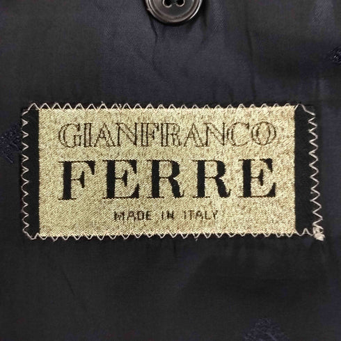 ジャンフランコフェレ GIANFRANCO FERRE MADE IN ITALY シルク混 総裏 ピークドラペル ダブルブレストテーラードジャケット メンズ
