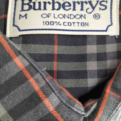 バーバリーズ BURBERRYS タータンチェック ロゴ刺繍 コットン 長袖 ボタンダウンシャツ メンズ import:M