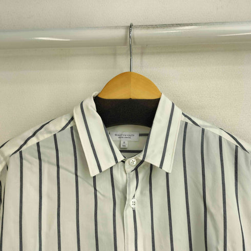 ビューティーアンドユースユナイテッドアローズ BEAUTY & YOUTH UNITED ARROWS ブルーストライプ レギュラーカラーシャツ メンズ import:S