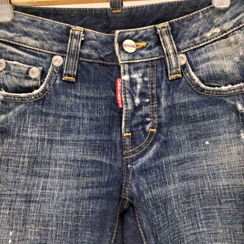 ディースクエアード DSQUARED2 MADE IN ITALY ボタンフライクロップドセルビッジデニム Y2K レディース 36