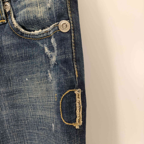 ディースクエアード DSQUARED2 MADE IN ITALY ボタンフライクロップドセルビッジデニム Y2K レディース 36