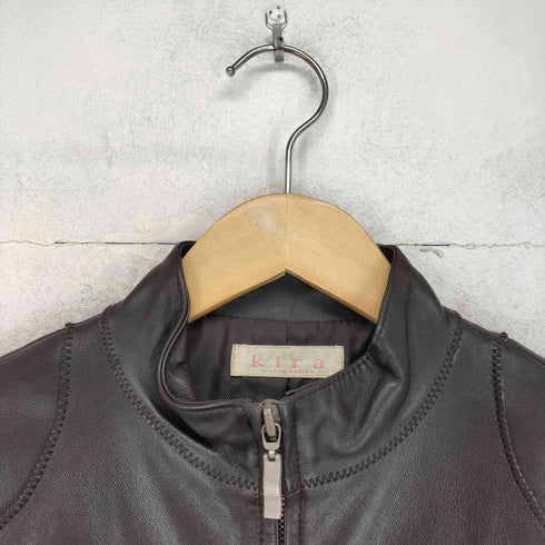 kira lamb leather ラムレザージップジャケット レディース 38