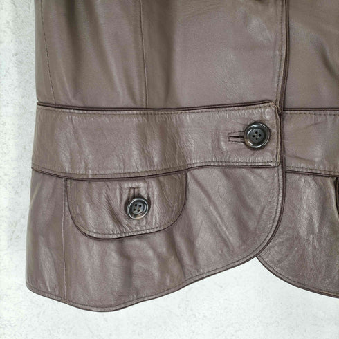 カーラ Cara lamb leather ラムレザー4ポケットテーラードジャケット レディース L