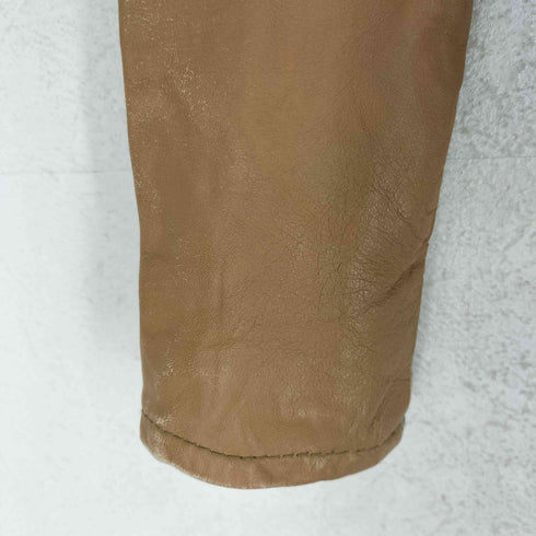 FAITHFUL FANATIC lamb leather ラムレザーニット切替ダブルジップジャケット レディース F
