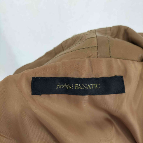 FAITHFUL FANATIC lamb leather ラムレザーニット切替ダブルジップジャケット レディース F