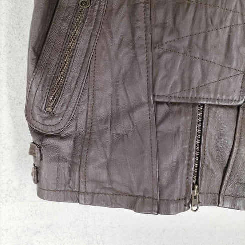 loaf pig leather ピッグレザーフロントギミックレザージャケット レディース 1
