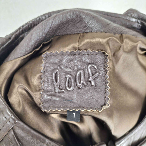 loaf pig leather ピッグレザーフロントギミックレザージャケット レディース 1