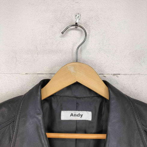 Andy lamb leather ラムレザーダブルライダースコート レディース S