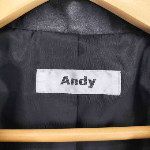 Andy lamb leather ラムレザーダブルライダースコート レディース S
