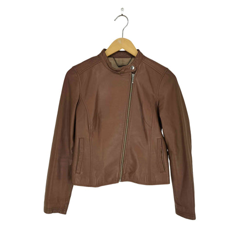 セシルマクビー CECIL McBEE lamb leather ラムレザーシングルライダースジャケット レディース M