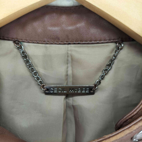 セシルマクビー CECIL McBEE lamb leather ラムレザーシングルライダースジャケット レディース M