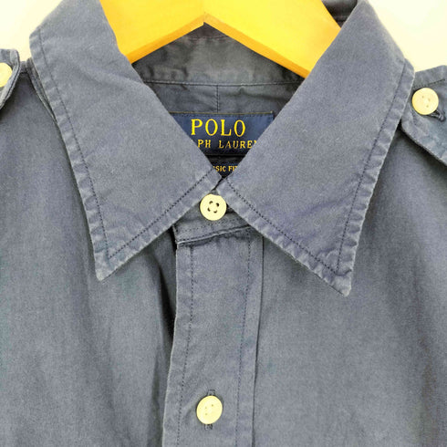 ポロラルフローレン POLO RALPH LAUREN CLASSIC FIT エポレット レギュラーカラーシャツ メンズ import:S