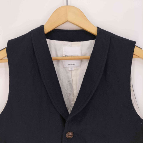 スティルバイハンド STILL BY HAND ショールカラー ウールコットン ベスト メンズ JPN:46