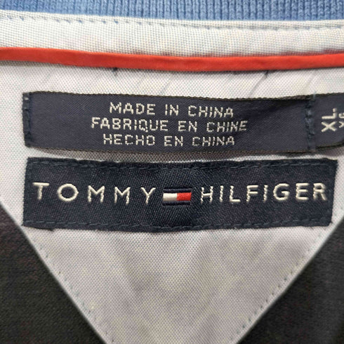 トミーヒルフィガー TOMMY HILFIGER 00s 鹿の子 ピケ ロゴ刺繍 ポロシャツ メンズ import:XL