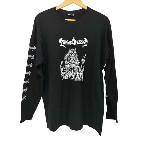 デスメタル バンド アートワーク 袖 ロゴ プリント L/S Tシャツ メンズ JPN:L