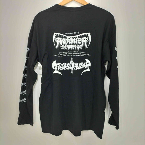 デスメタル バンド アートワーク 袖 ロゴ プリント L/S Tシャツ メンズ JPN:L