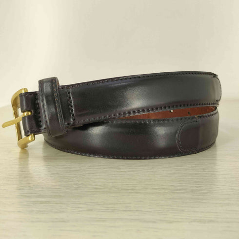 ブルックスブラザーズ BROOKS BROTHERS USA製 HORWEEN GENUINE SHELL CORDVAN レザーベルト メンズ 32/80 D8