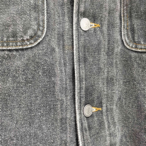 ポロラルフローレン POLO RALPH LAUREN 80S USA製 白タグ 裏地チェック カバーオール デニム ジャケット メンズ import:L