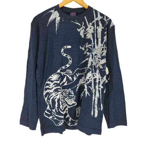 Adapt Design by 和 Japanese pattern 虎 和柄 クルーネックカットソー メンズ JPN:L