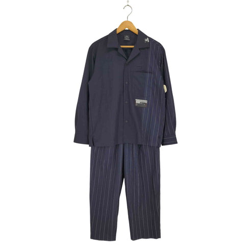 ミハラヤスヒロ MIHARA YASUHIRO ストライプ 切り替え L/S オープンカラー シャツ ストライプパンツ セットアップ メンズ S