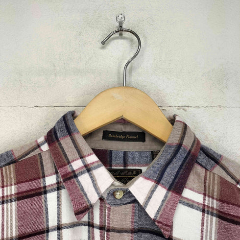エディーバウアー Eddie Bauer 90S 黒タグ BAINBRIDGE FLANNEL シャツ メンズ import:L