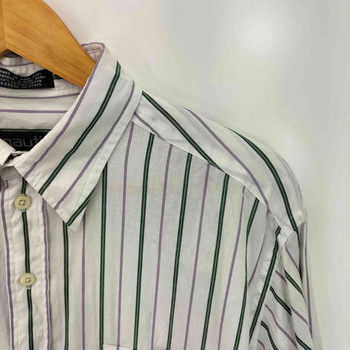 ノーティカ NAUTICA 00s 香港製 ストライプ シングルポケット 長袖シャツ メンズ 151/2-34