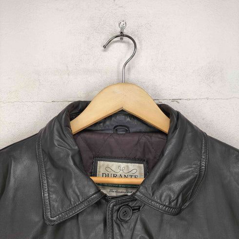 DURANTE cow leather 裏地キルティングカウレザーカーコート メンズ L