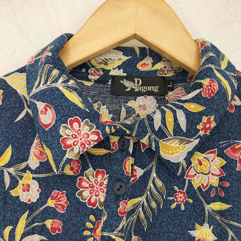 Pagong パゴン 花柄 半袖ポロシャツ レディース JPN:L