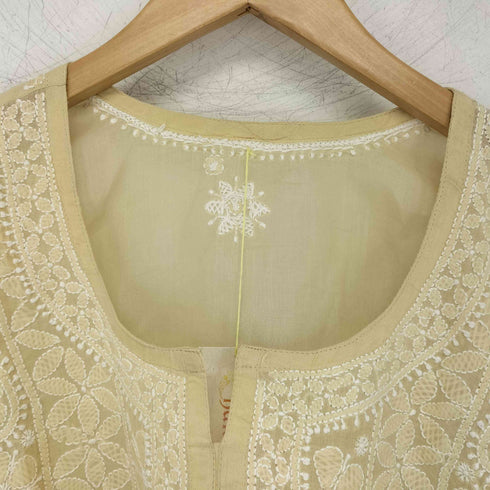 Chandni チャンドニー 民族刺繍 カフタン ロング ノーカラーシャツ レディース import:L