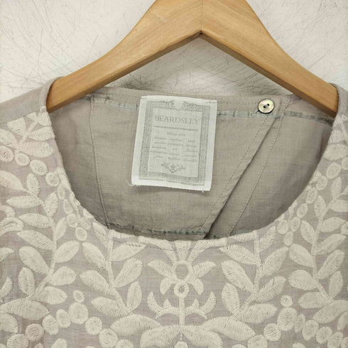 ビアズリー BEARDSLEY フロント刺繍リネンブラウス レディース FREE