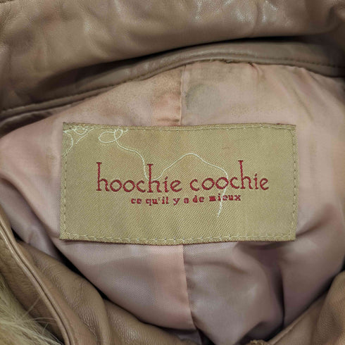 hoochie coochie lamb&pig leather fox fur フォックスファー付レザー切替2WAYジップジャケット レディース 38