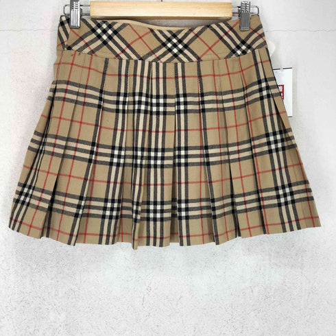 バーバリーブルーレーベル BURBERRY BLUE LABEL ノバチェック ウール プリーツ 巻きスカート レディース EUR:36
