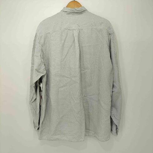 TAVARNER & CO 60s-70s イタリア製 ストライプ レーヨン ワークシャツ メンズ import:M