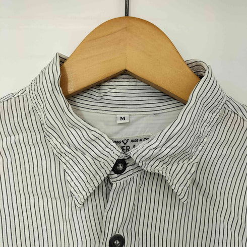 TAVARNER & CO 60s-70s イタリア製 ストライプ レーヨン ワークシャツ メンズ import:M