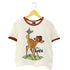 ザラ ZARA キャラクタープリント クロップド丈 クルーネックTシャツ レディース import:M