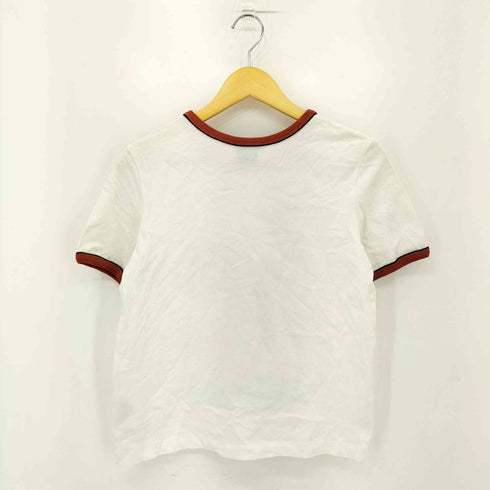 ザラ ZARA キャラクタープリント クロップド丈 クルーネックTシャツ レディース import:M