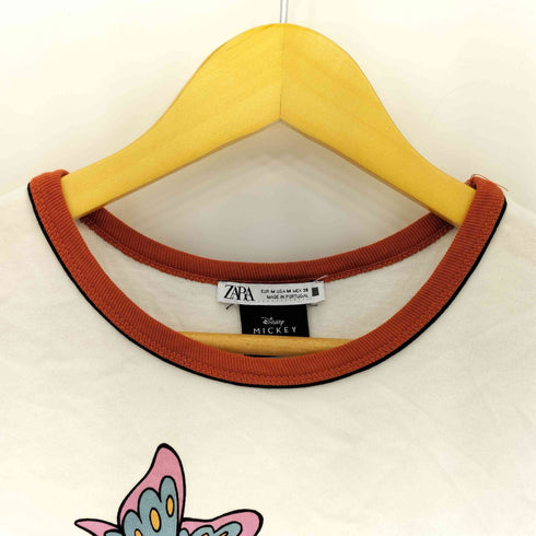 ザラ ZARA キャラクタープリント クロップド丈 クルーネックTシャツ レディース import:M