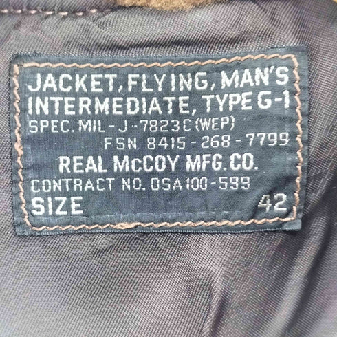 ザリアルマッコイズ THE REAL McCOYS TYPE G-1 MIL-J-7823C レザー フライトジャケット メンズ 42
