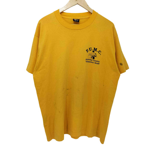 フルーツオブザルーム FRUIT OF THE LOOM 90s USA製 裾/袖シングル 企業ロゴ プリント S/S Tシャツ メンズ import:XL