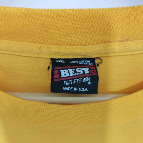 フルーツオブザルーム FRUIT OF THE LOOM 90s USA製 裾/袖シングル 企業ロゴ プリント S/S Tシャツ メンズ import:XL