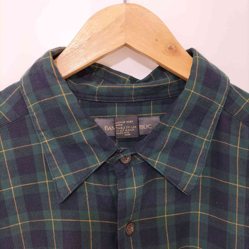 バナナリパブリック BANANA REPUBLIC 90s タータンチェック L/S ネルシャツ メンズ import:XL