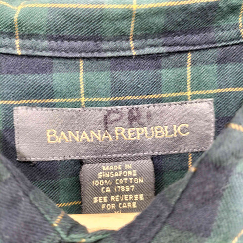 バナナリパブリック BANANA REPUBLIC 90s タータンチェック L/S ネルシャツ メンズ import:XL