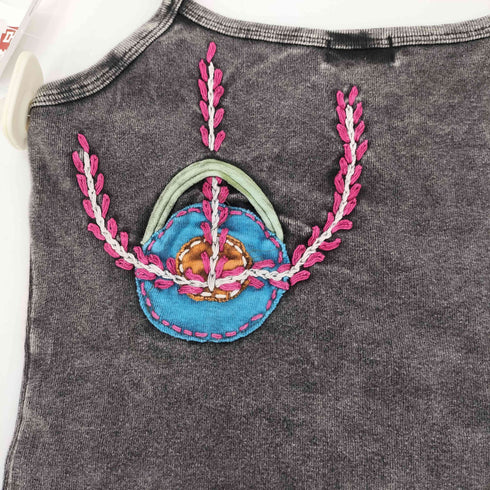 Rising International 刺繍 装飾 ケミカルウォッシュ キャミソール Y2K レディース import:S