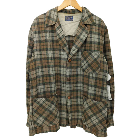 ペンドルトン PENDLETON 50s バスケットボタン ウール テーラードジャケット アンコンジャケット メンズ import:L