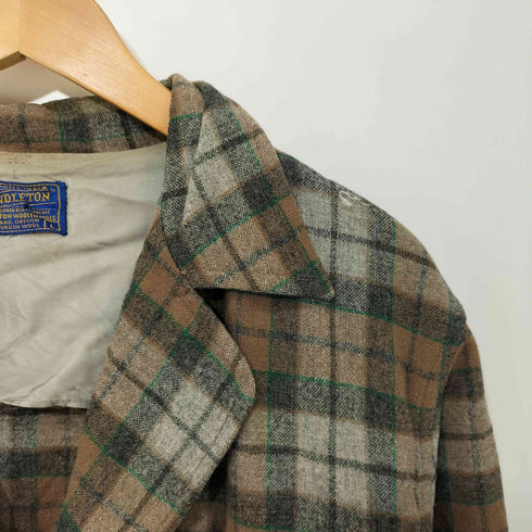 ペンドルトン PENDLETON 50s バスケットボタン ウール テーラードジャケット アンコンジャケット メンズ import:L