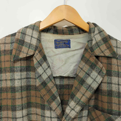 ペンドルトン PENDLETON 50s バスケットボタン ウール テーラードジャケット アンコンジャケット メンズ import:L