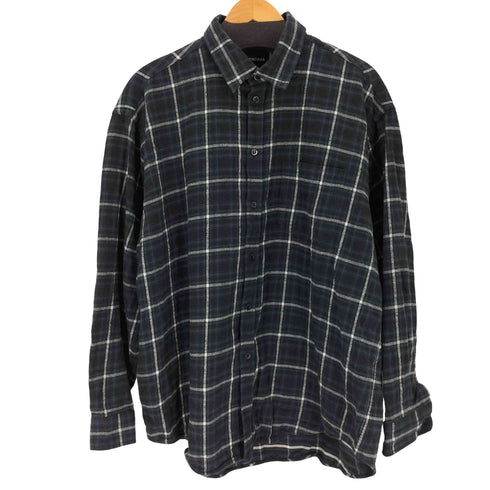 バレンシアガ BALENCIAGA フランネルチェックシャツ メンズ 37