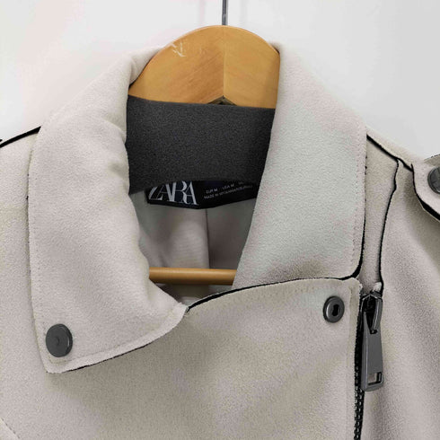 ザラ ZARA スエードライクダブルライダースジャケット レディース import:M